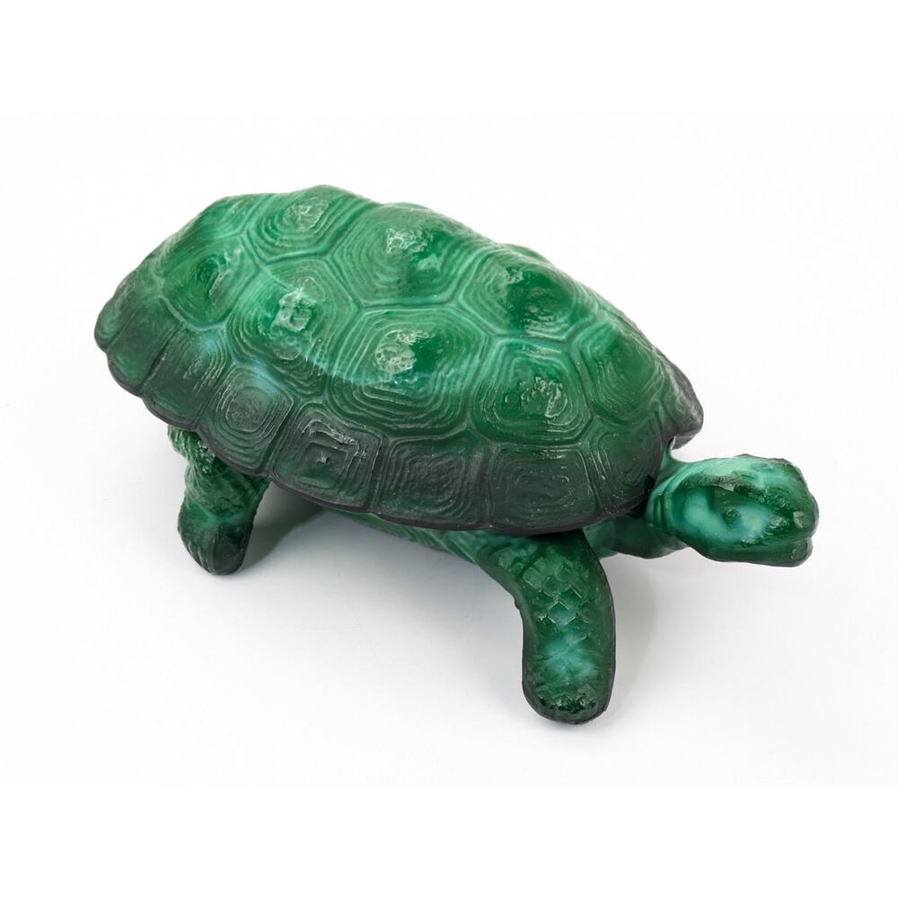 Art Deco Jade Malachite Glass Turtle Trinket Dish Jewelry Box 1930's H.Hoffmann